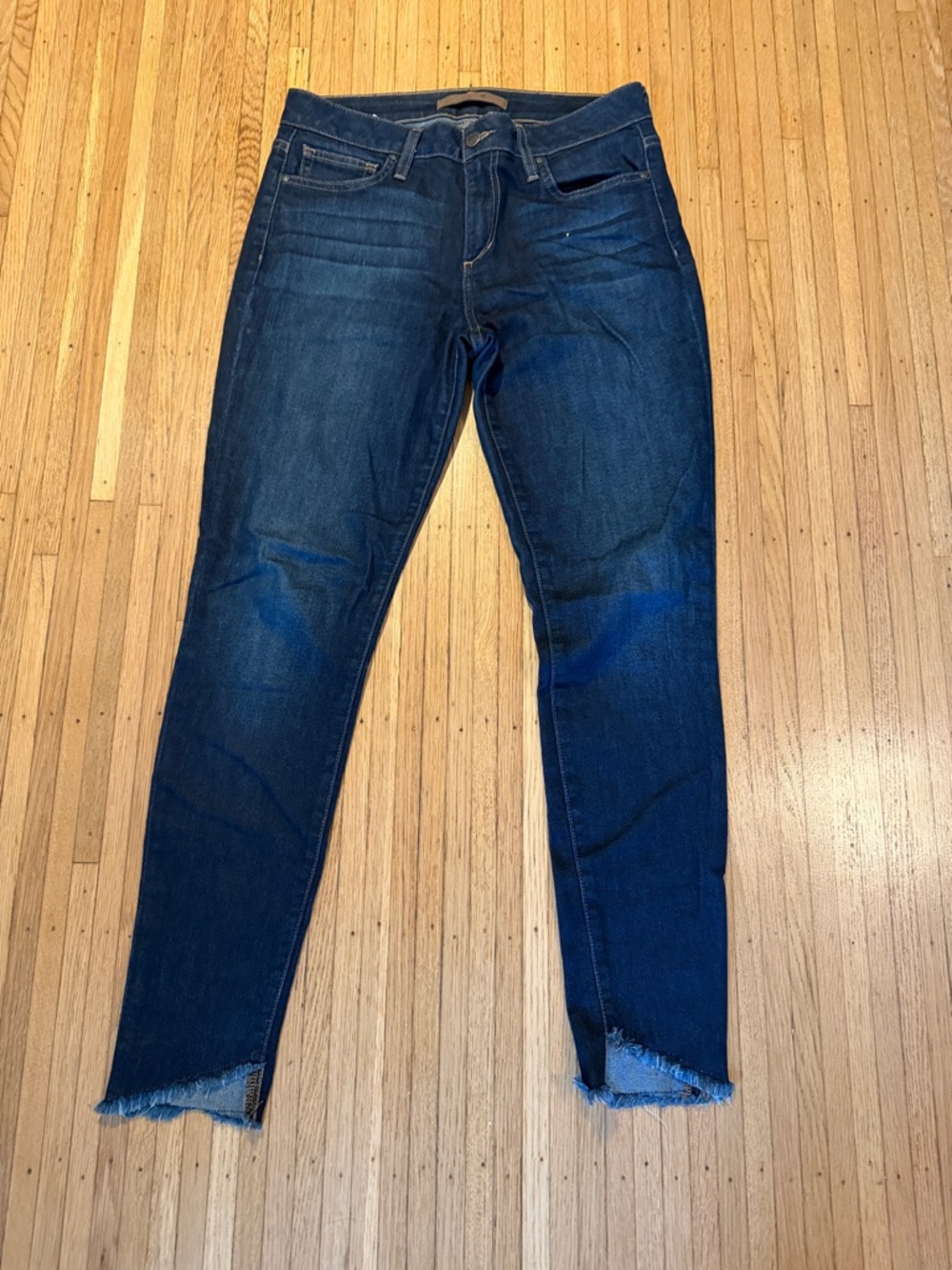 Joe's Jeans Dark Blue Skinny Jeans with Raw Hem